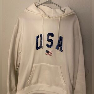SHEIN White USA Hoodie